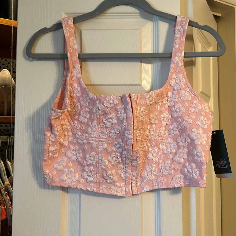 Wild Fable Pink Floral Corset. Women Size M. NWT